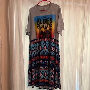 Gray The Blues Brothers Graphic Dress